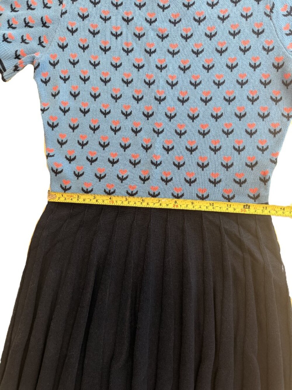 Draper James Knit Floral Pleated Fit & Flare Dress Size Small - Picture 10 of 10